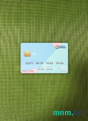 Costa Rica Improsa bank wygląd zdjęcia karty wizowej skan PSD + zdjęcie